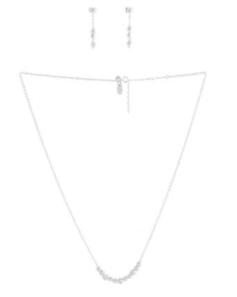 Set collar y aretes con casquillos texturizados
